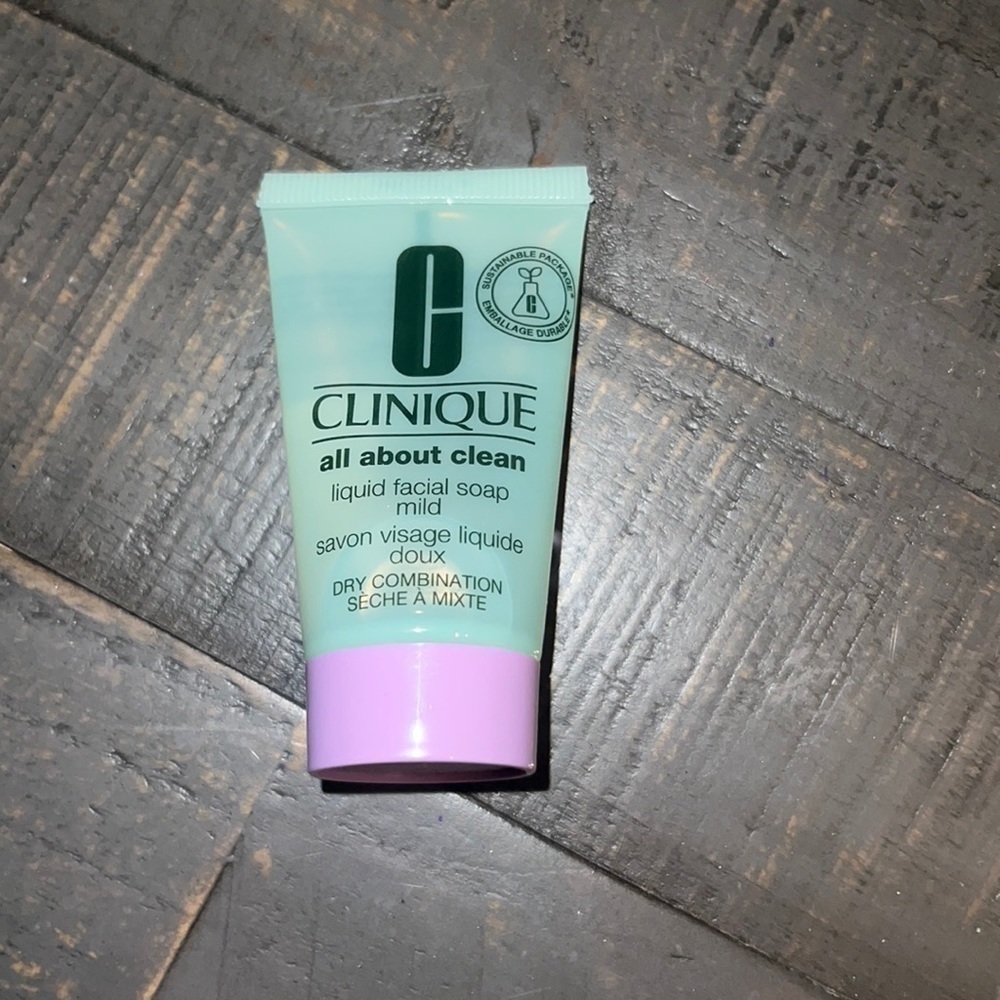 Clinique All About Clean Liquid Facial Soap Mild Dry Combination 1oz 30ml Travel